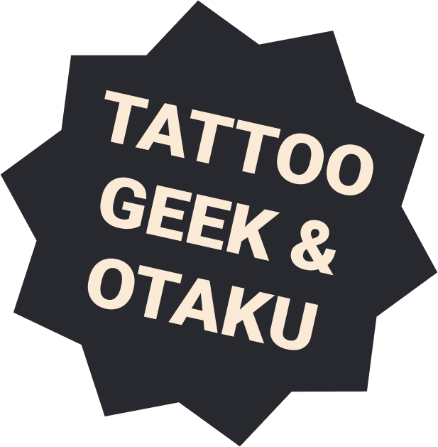 Fundo de estrela com tema de tatuagem geek e otaku